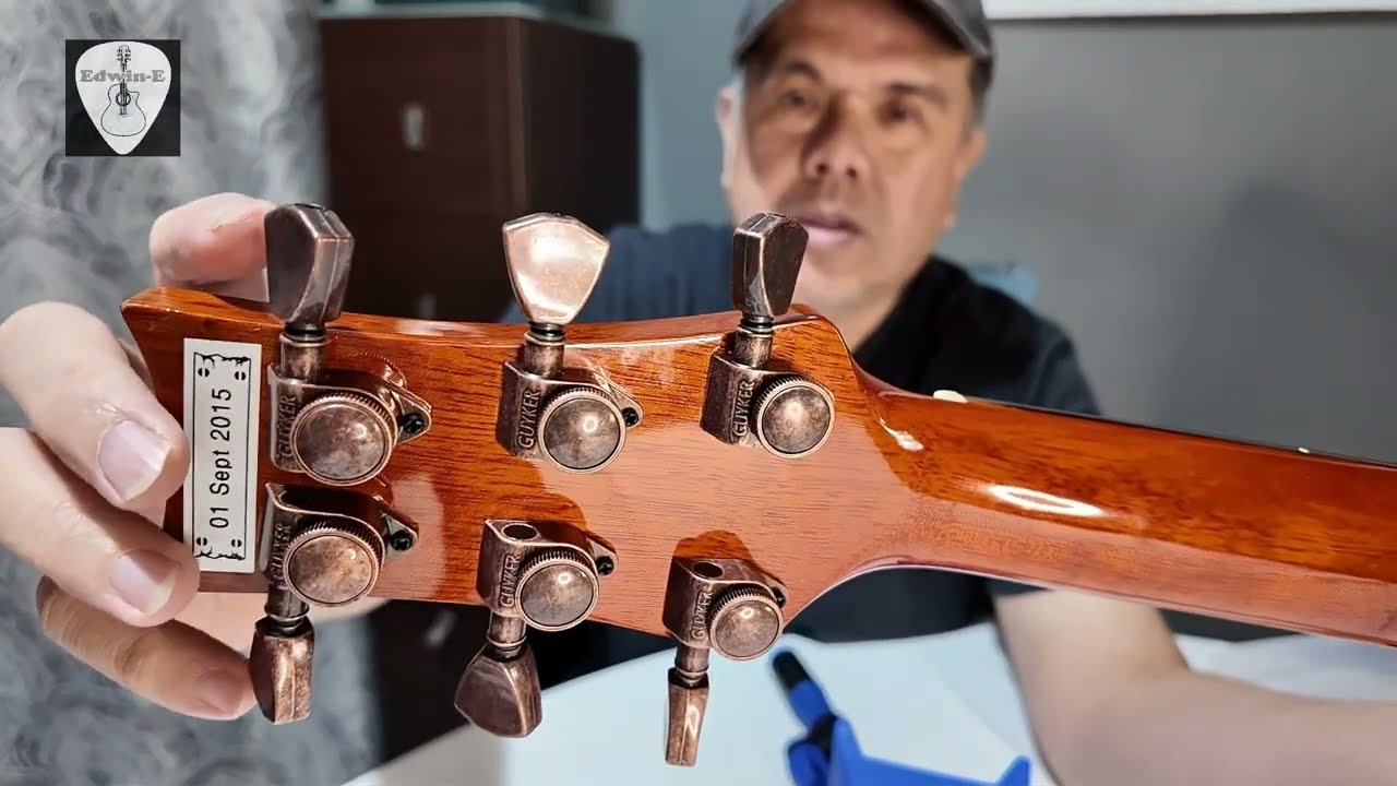 Установка колков Guyker на акустическую гитару.