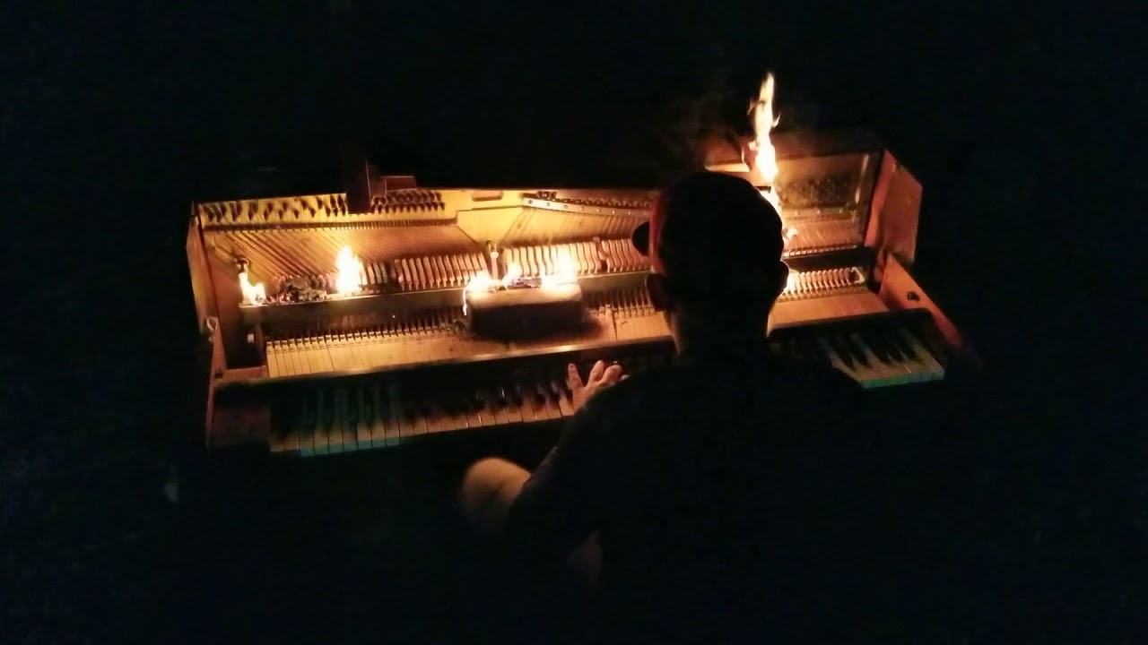Halloween Theme on burning piano