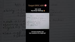 Day-6/100 Days Study Challenge for OPSC ASO🎯 #opscaso #opsc #ossc #shorts #viral #trending #odisha