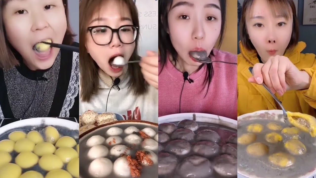 [ASMR] 'TANG YUAN' (汤圆) IN BLACK SESAME PASTE/SOUP (黑芝麻糊) || Chinese Dessert Mukbang 디저트 먹방 吃播