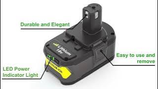 RHY Replacement Lithium Ion Battery Pack For Ryobi 18V  battery for cordless drill tools P108 P104