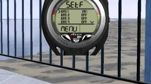 Settings of the Aeris A300 AI dive computer