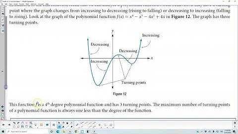 Math 10 5.3 Understanding the Relationship Between Degree and Turning Points