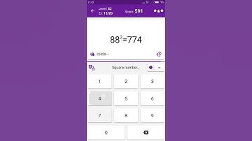 Math Tricks - Training mode - square numbers between 80 and 89 - level 052 (Number Keyboard)