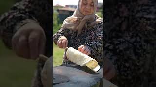 Saraylı Ekmeği - Traditional Bread Cooking Outside #shorts #asmrfood