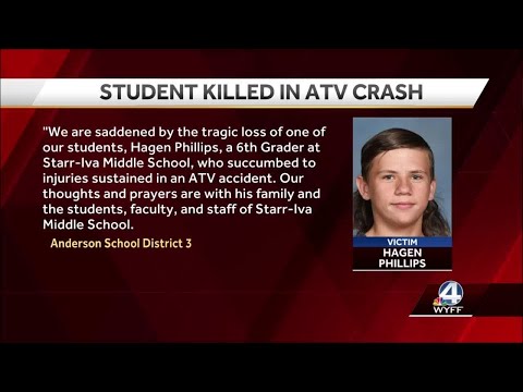 Anderson County middle school student dies after ATV crash, officials say -  YouTube