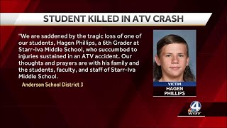 Anderson County middle school student dies after ATV crash, officials say