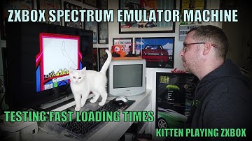 ZXBOX Spectrum Emulator Machine Testing Fast Loading Times & Playing Car Games With Little Kitten