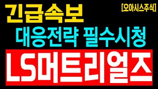 [LS머트리얼즈 전망] 긴급속보! 대응전략 필수시청!!
