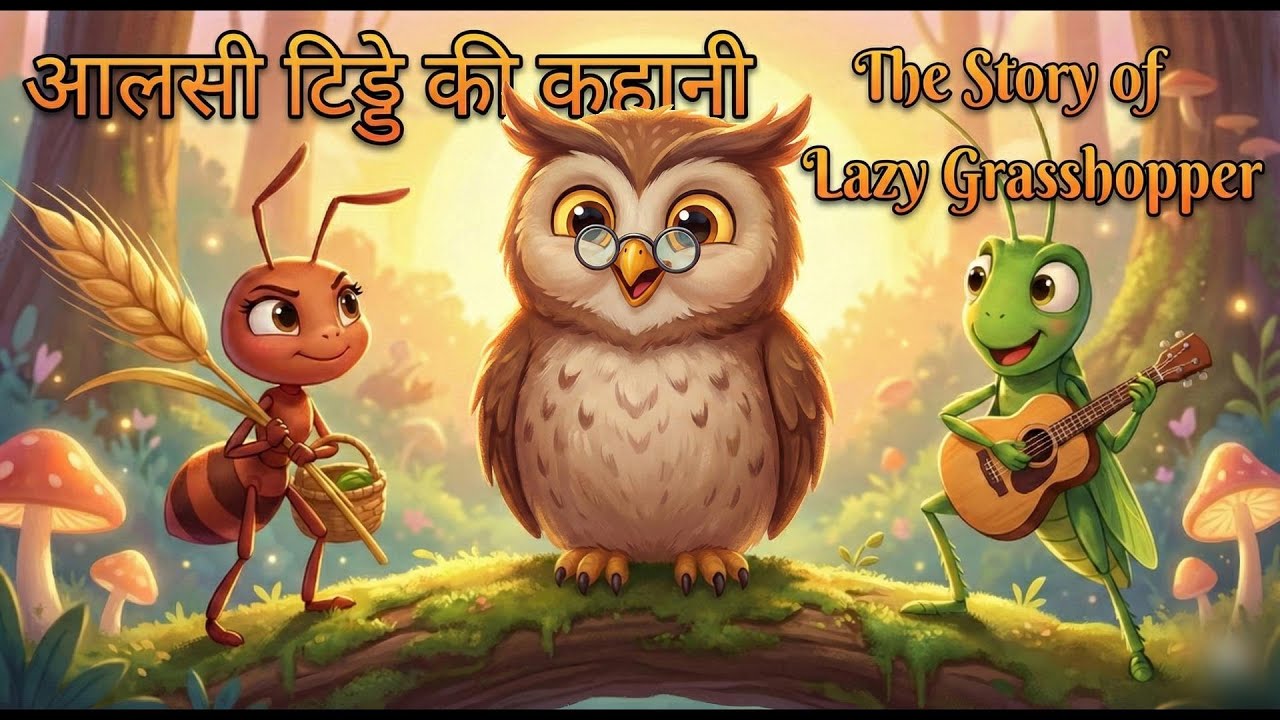 आलसी टिड्डे की कहानी | The Story of Lazy Grasshopper | Story with moral