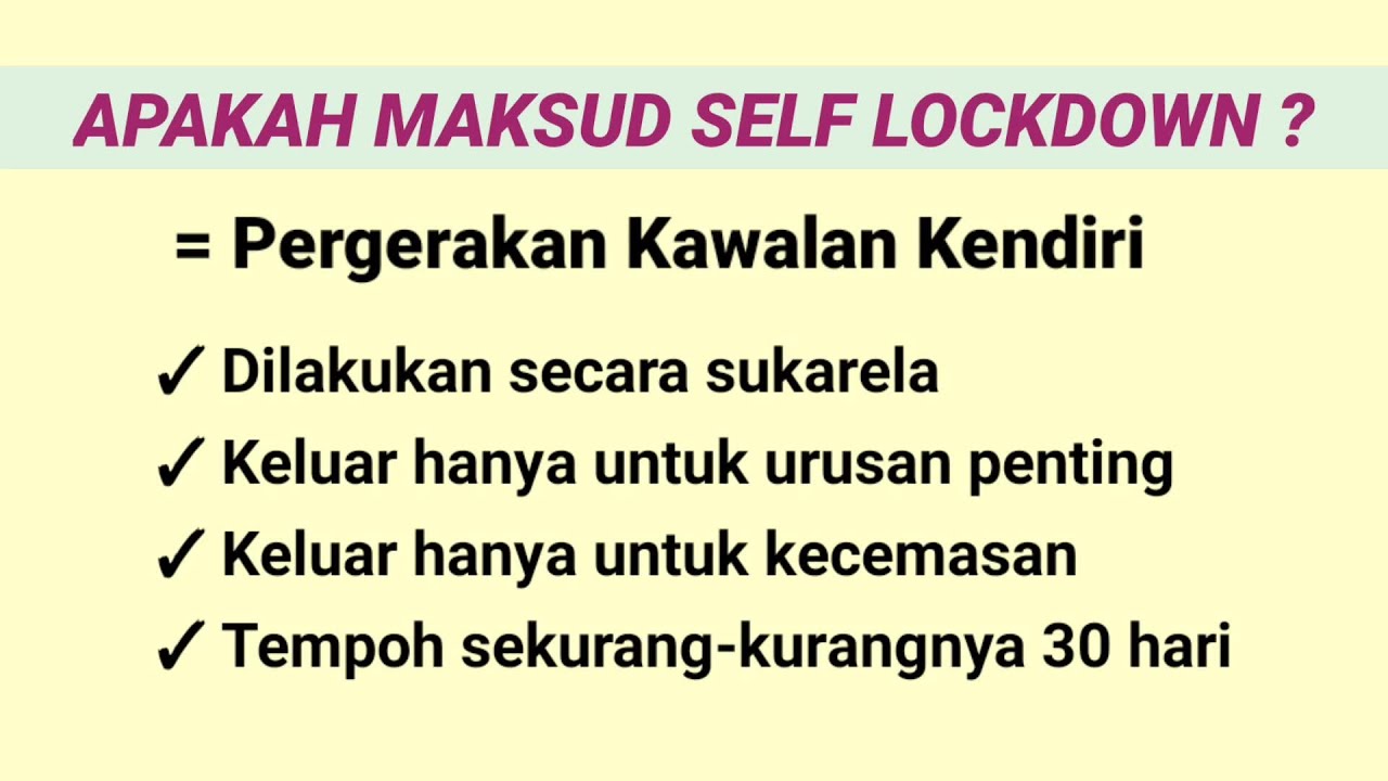 Apakah Maksud Self Lockdown Youtube