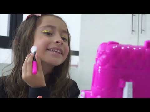 Набір дитячої декоративної косметики HEANING Flybeauty 54 in 1 Pink Real Washable Cosmetic, видео 1