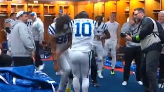 Minshew Mania‼️ Gardner Minshew HYPED in Colts lockerroom after #Colts OT W vs Titans via CBS #NFL