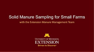Solid Manure Sampling for Small Farms