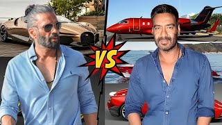 Ajay Devgan Vs Sunil Shetty Comparison 2025 | Cars Collection | Networth | Kon hai Zyada Ameer?