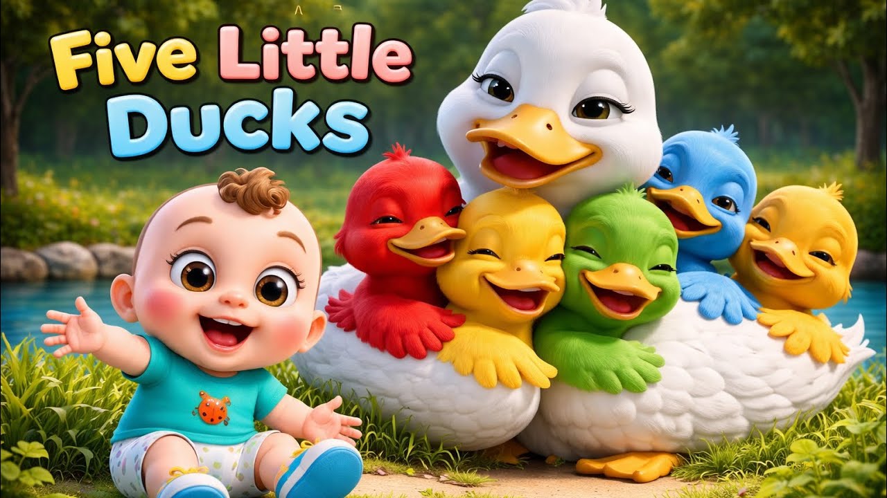 📌 Five Little Ducks 🦆🎵 | Cute Babies Learn Counting Fun 🧸 | Baby Bubbles