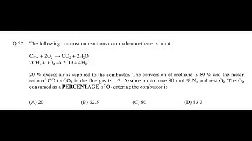 Chemical Engg. GATE 2011 Material&Energy Balances/Chemical Process Calculations_Percentage Excess