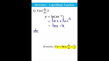 Derivative - Logarithmic Function || Math Practice #shorts #maths #calculus #derivatives