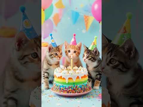 عيد ميلاد سعيد لطيف مضحك عيد ميلاد سعيد سعيد قطة فيديو فيروسي قطة لطيفة قطط تغني رائعة