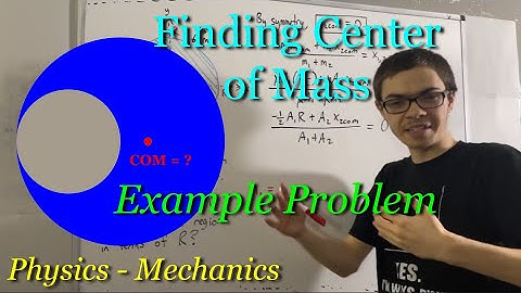 Center of Mass of circular disk with cut-out circle (Example Problem) [ILIEKMATHPHYSICS]