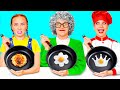 自分 vs おばあちゃんの料理チャレンジ | 面白い食べ物のトリック TeenTeam Challenge