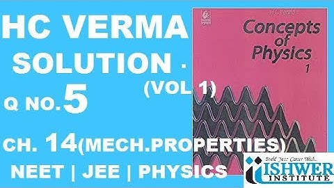 H C Verma - SOLUTION - Chapter 14 - QUESTION 5 - ( Q 5 ) - MATERIALS PROPERTIES | Elasticity