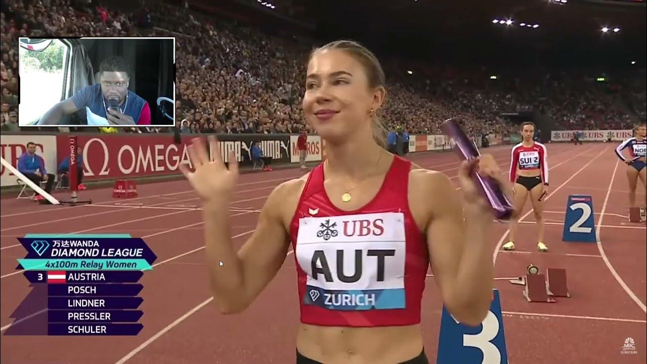 BRAVE FINISH In Wild 4x100m Track and Field Zurich reaction YouTube
