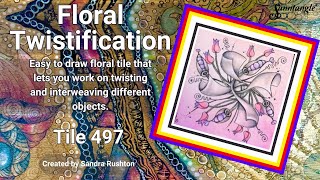 Floral Twistification - Sanntangle Tile 497