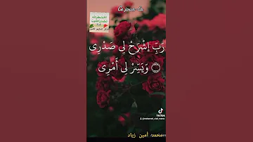 ربي اشرح لي صدري ويسر لي أمري واحلل عقدة من لساني يفقهو قولي 