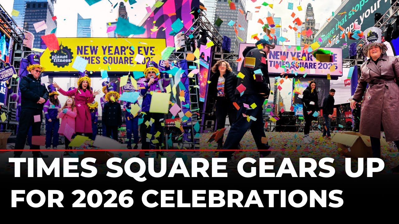 NYE 2026 Celebrations LIVE: Organizers Test Confetti Ahead of NYE 2026 Ball Drop | US News LIVE
