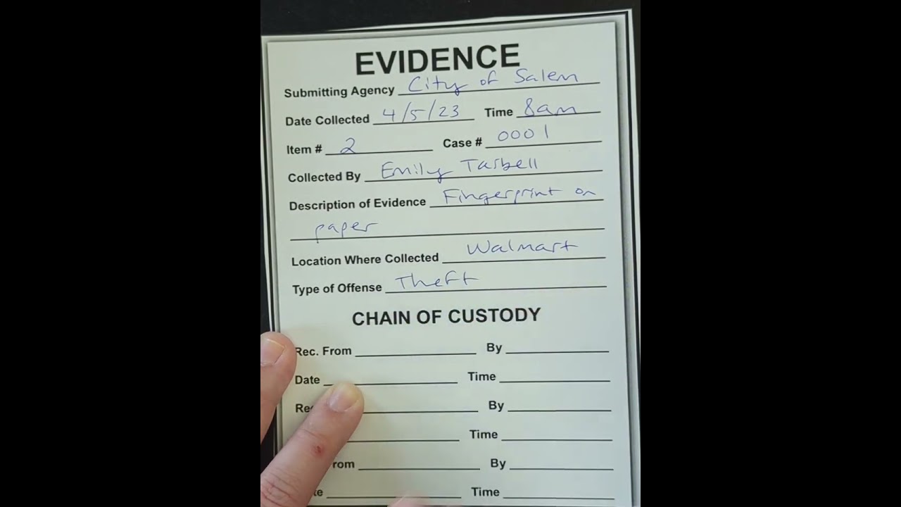 Chain of Custody and Evidence Log