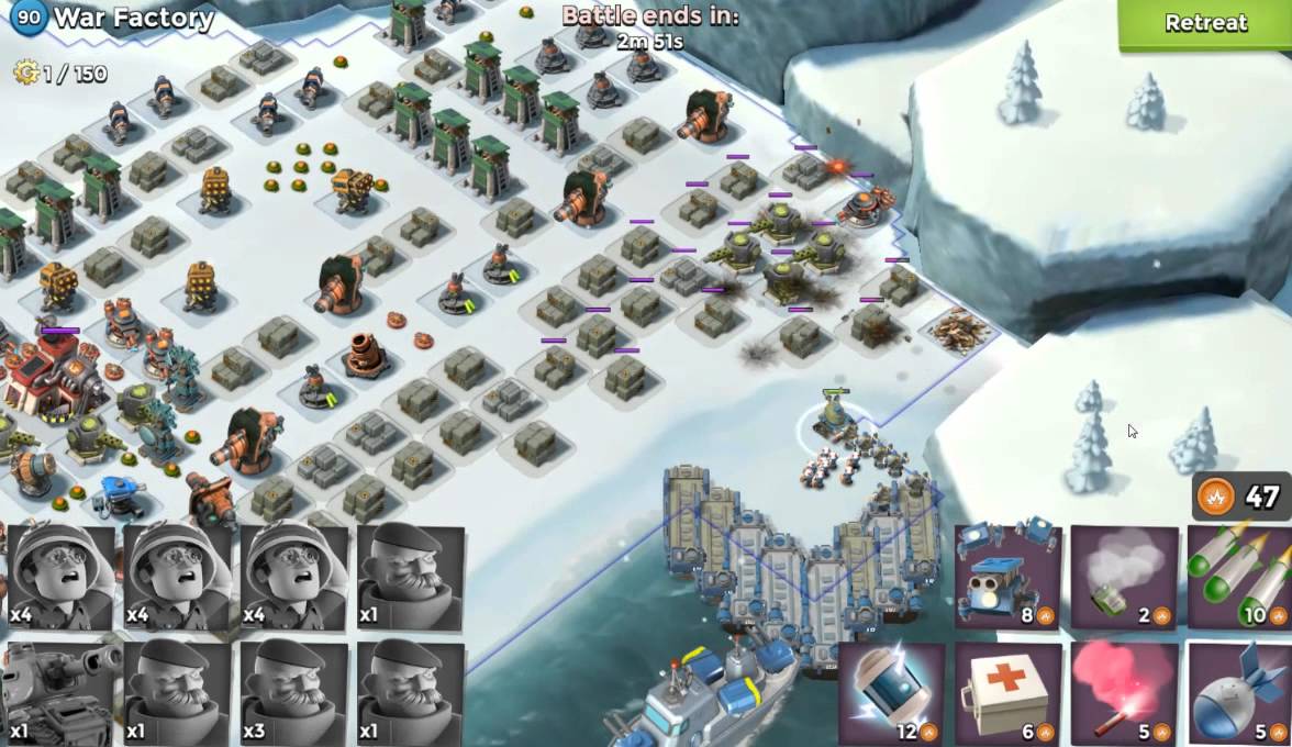 May. 14 2015: Boom Beach: Attack 1: War Factory: Tank/Grenadier/Medic