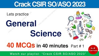 CSIR SO ASO 2023 I General Science | 40 MCQs in 40 minutes screenshot 3