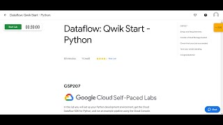 Dataflow: Qwik Start-Python