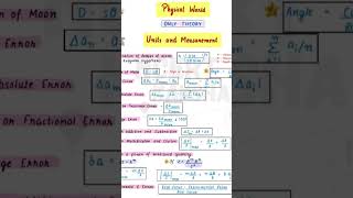 class 11th physics formula sheet #physics #science #pcb