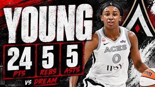 Jackie Young 24 pts 5 rebs 5 asts vs Dream 2026 Season