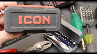 Big Boy Pants! The Harbor Freight Icon 35piece Flexhead Ratchet Bit Set is not cheap or inexpensive