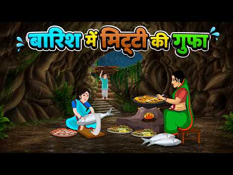 बारिश में मिट्टी की गुफा में ननद भाभी का हिलसा मछली बनाने | Hindi Story | Hindi Kahaniya