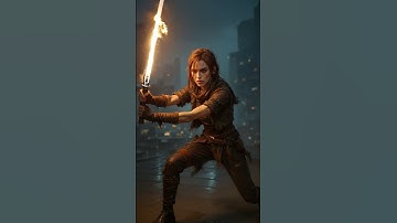 Star Wars Inspired AI Generated Rogue Jedi flaming lightsaber  Using ChatGPT and KlingAI