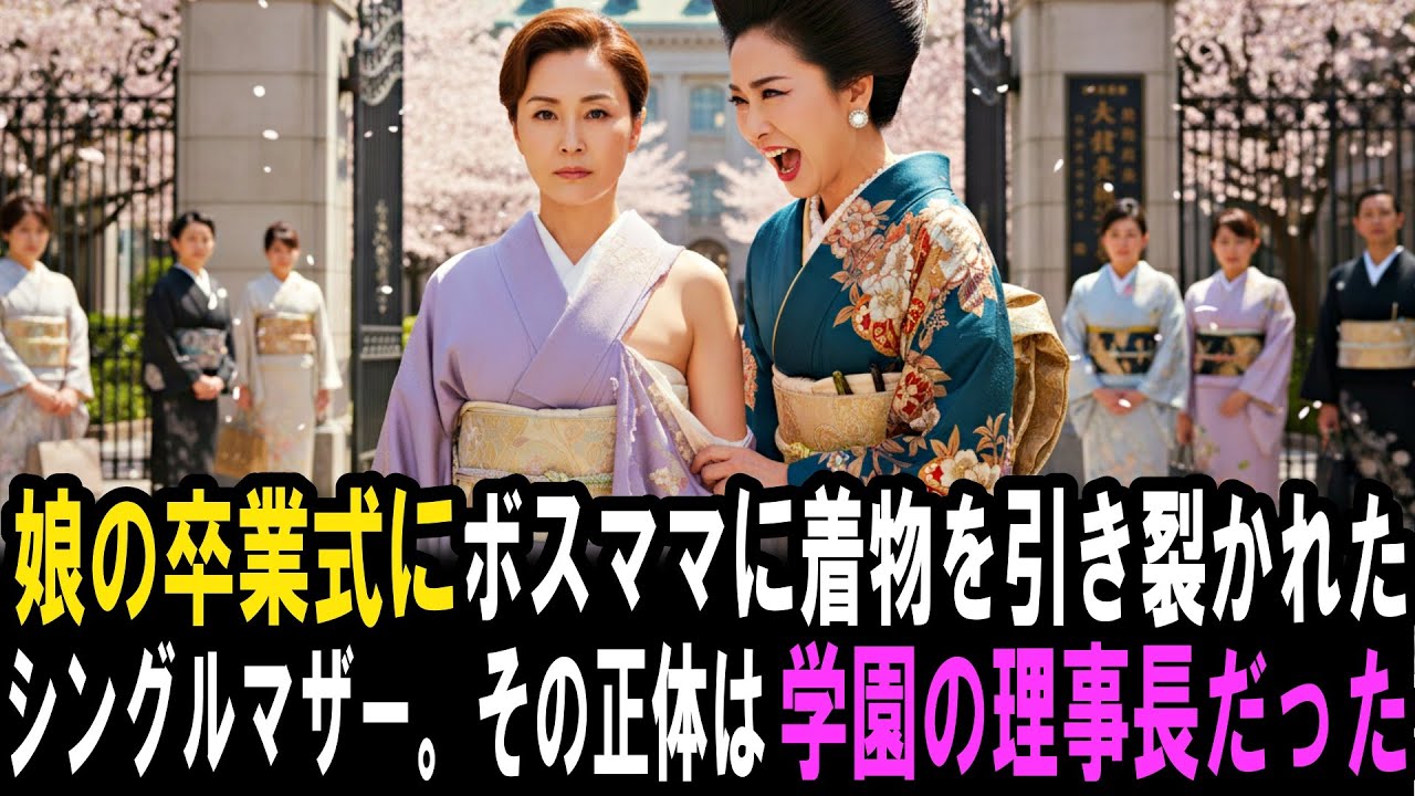 娘の卒業式、ボスママに着物を引き裂かれたシングルマザー。実は、学園の理事長だった