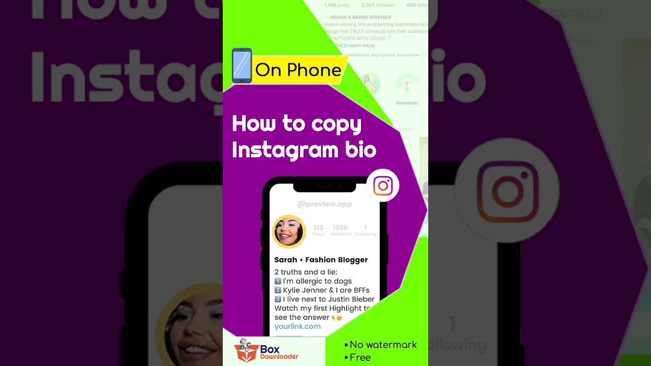 The Easiest Way to Copy Instagram Bios | How to Copy Bio Posts from Instagram | BoxDownloader.com