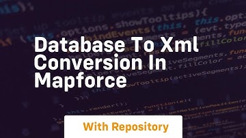 Database to xml conversion in mapforce