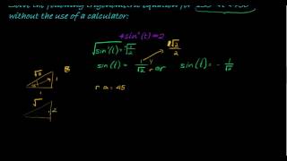 More Complex Trigonometric Equations example 2
