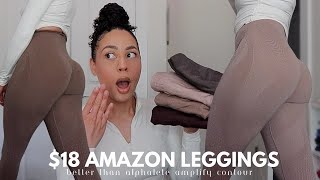 $18 AMAZON LEGGINGS BETTER THAN ALPHALETE AMPLIFY CONTOUR   ACTIVEWEAR REVIEW + TRY ON HAUL