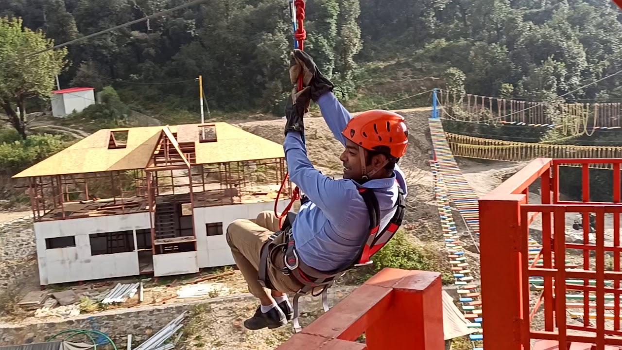 Zipline at Whistling Woods Adventures Mussoorie YouTube