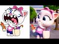 laugh with My Talking Tom FunnyDrawing Meme । Talking Tom Megamix Drawing