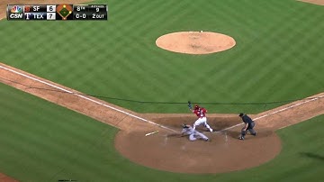 SF@TEX: Pence ties the game at 7 with single in 8th