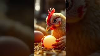The hen lived in fear of the farmer 😭 #ai #hen #farmer #egg