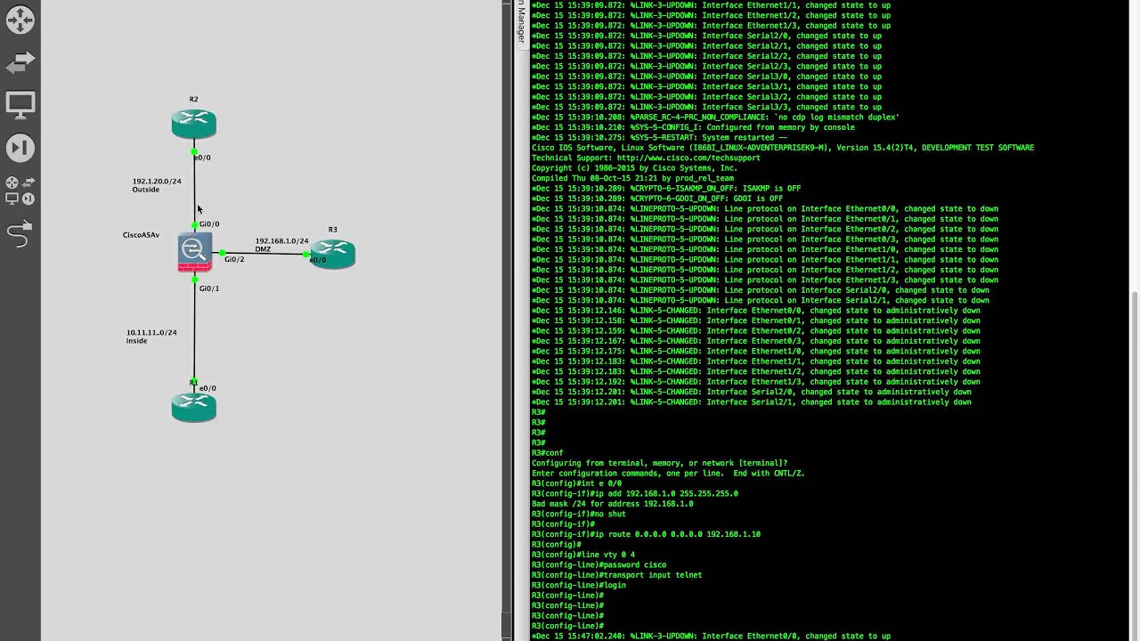 Cisco Adaptive Security Appliance (ASA) basics on GNS3 - YouTube