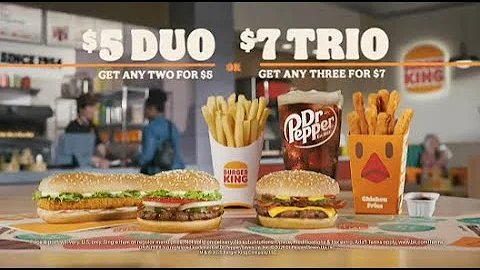 Burger King $5 Duos and $7 Trios Commercial.